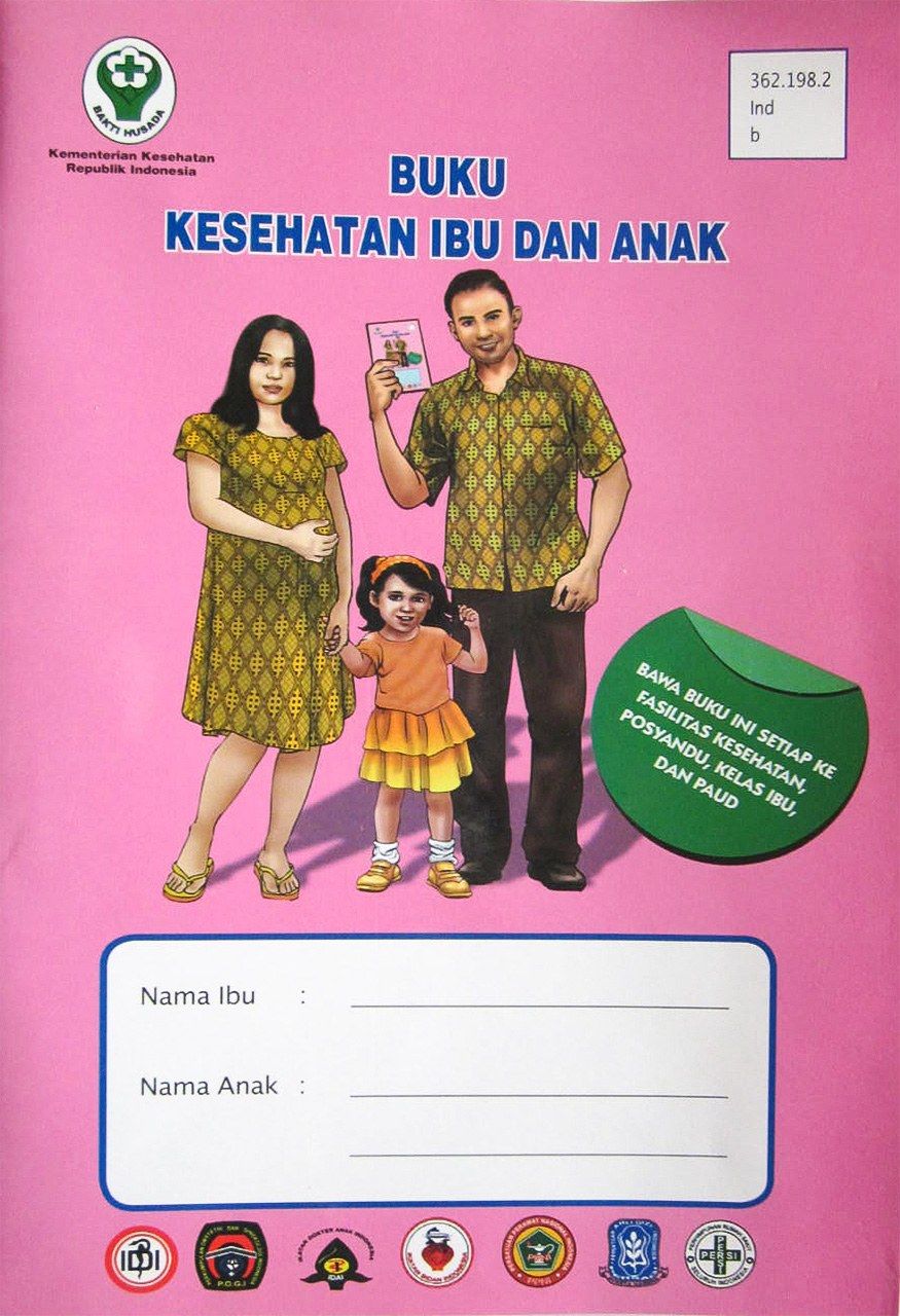 The cover of an Indonesian maternal and child health handbook.