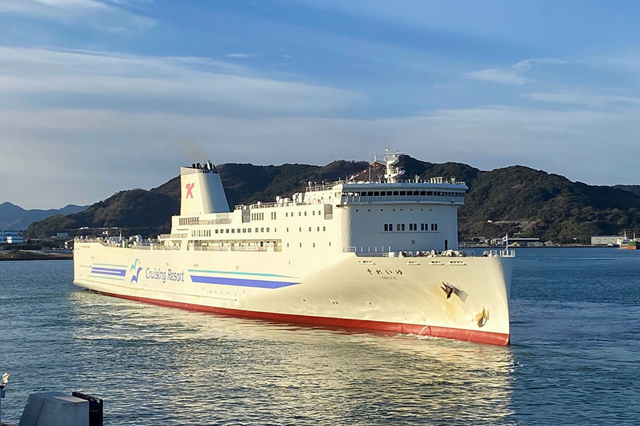 The Soleil returns to dock after its seven-hour test voyage. (Courtesy the Nippon Foundation)
