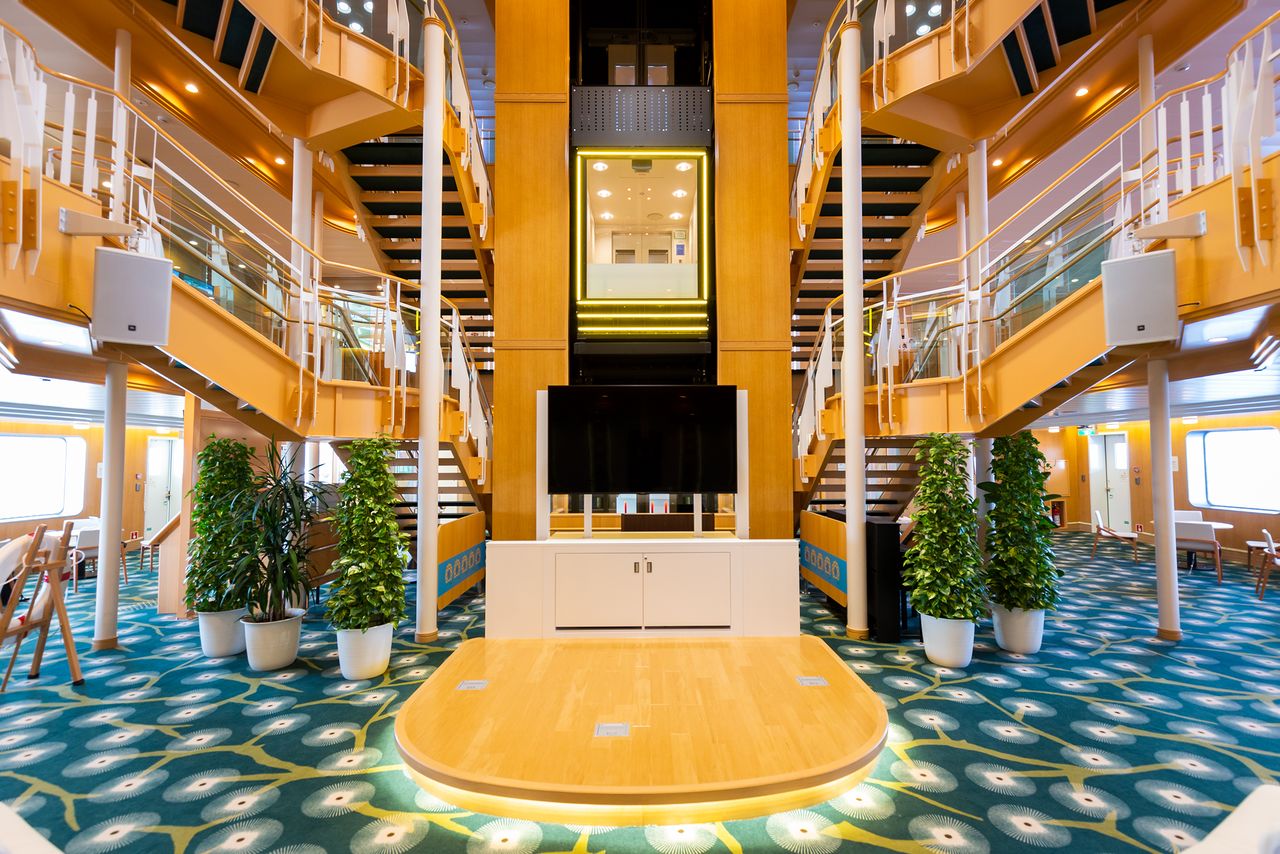 The grand entrance hall of the Soleil. Automation looks set to make maritime travel a bigger part of our lives.