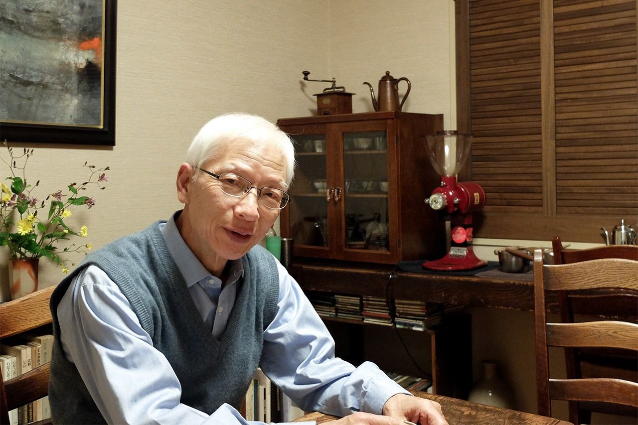 Daibō in his coffee room at home 