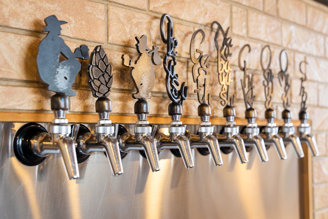 The taproom has 12 rotating taps  available at any time.