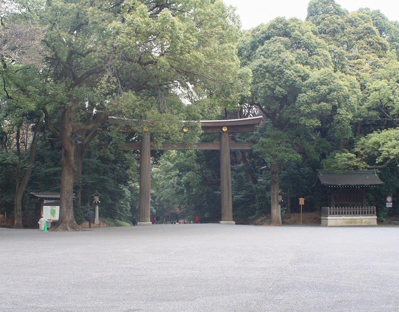 One-hundred years on, the torii is now partially obscured from view.