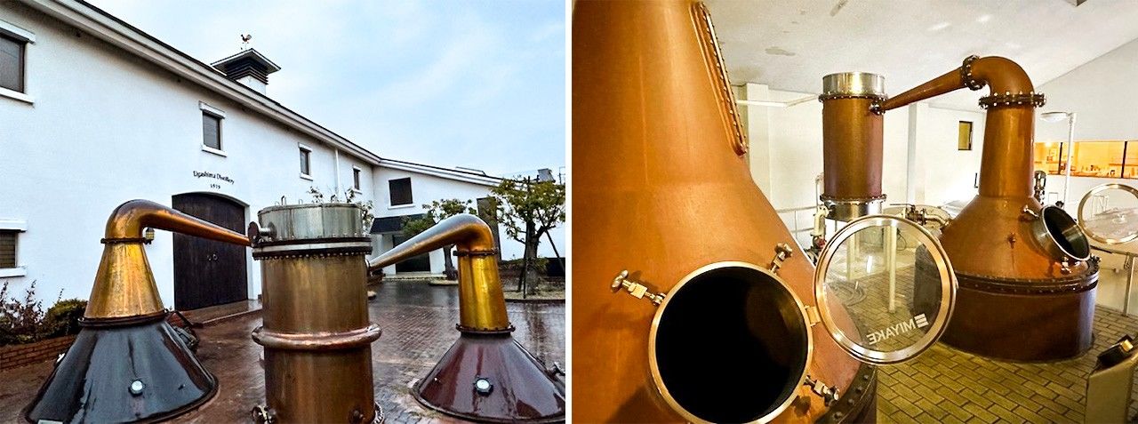 Eigashima Shuzō’s distillery in Akashi, Hyōgo Prefecture, on January 13, 2023. The company obtained a license to produce whisky in 1919. (© Izumi Nobumichi)
