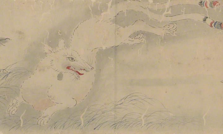 A two-tailed version on the Tamamo no Mae monogatari emaki (Illustrated Scroll of the Tamamo no Mae Tale). (Courtesy of the International Research Center for Japanese Studies)
