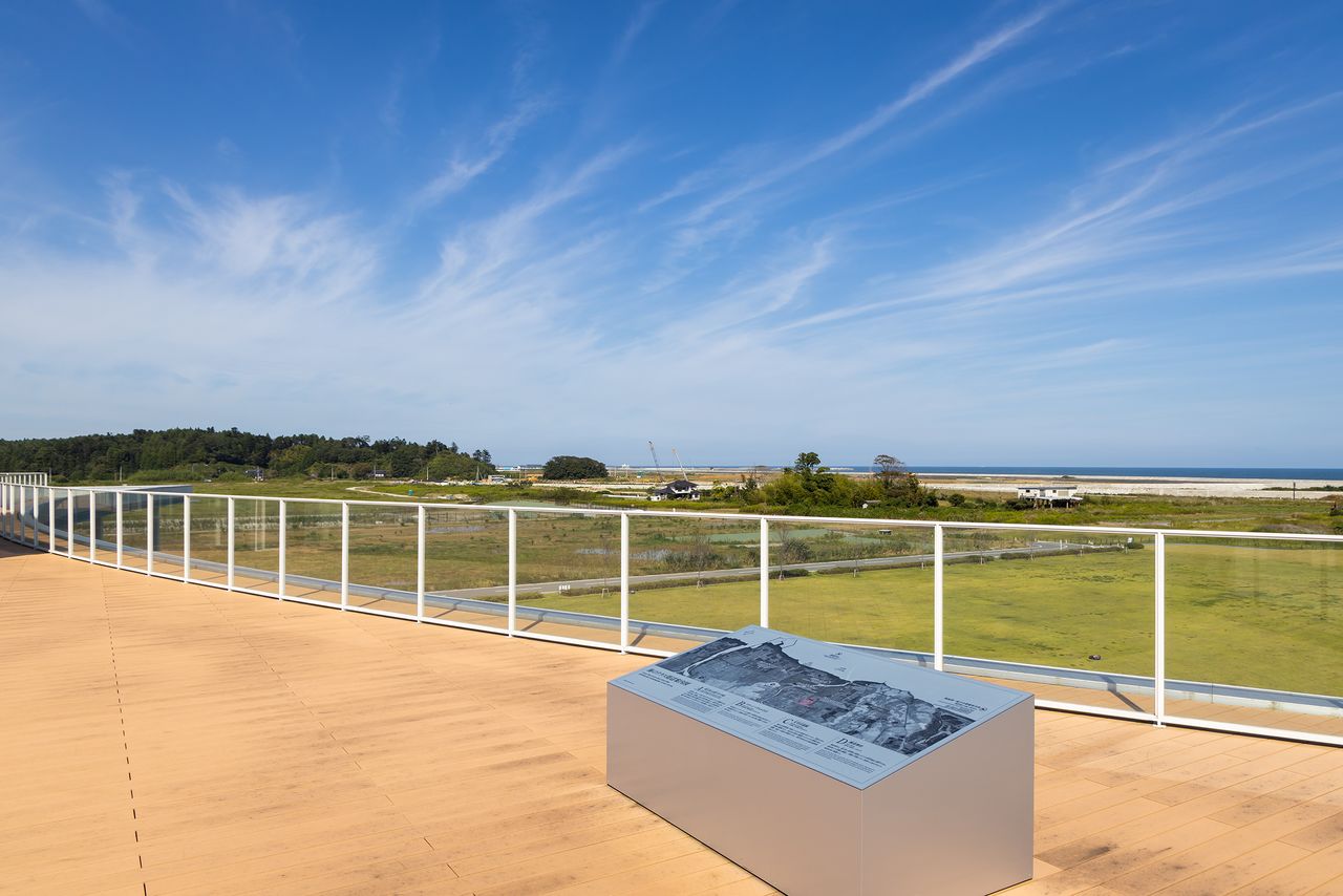 The museum’s roof offers a view of a new park being created to commemorate the area’s reconstruction.