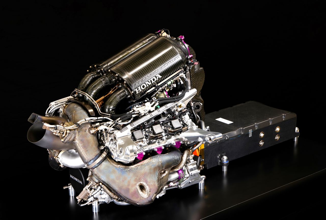Honda’s hybrid power unit (combining an internal combustion engine and energy recovery system) has been core to Red Bull’s dominance over the last two F1 seasons. (© Honda)