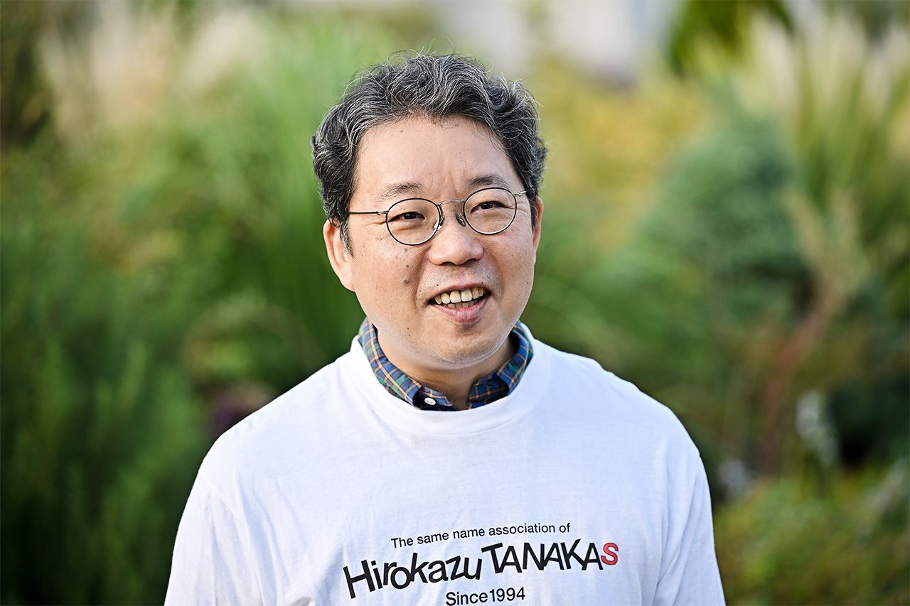 Tanaka Hirokazu, who launched the attempt on the Guinness world record. (© Ikazaki Shinobu)