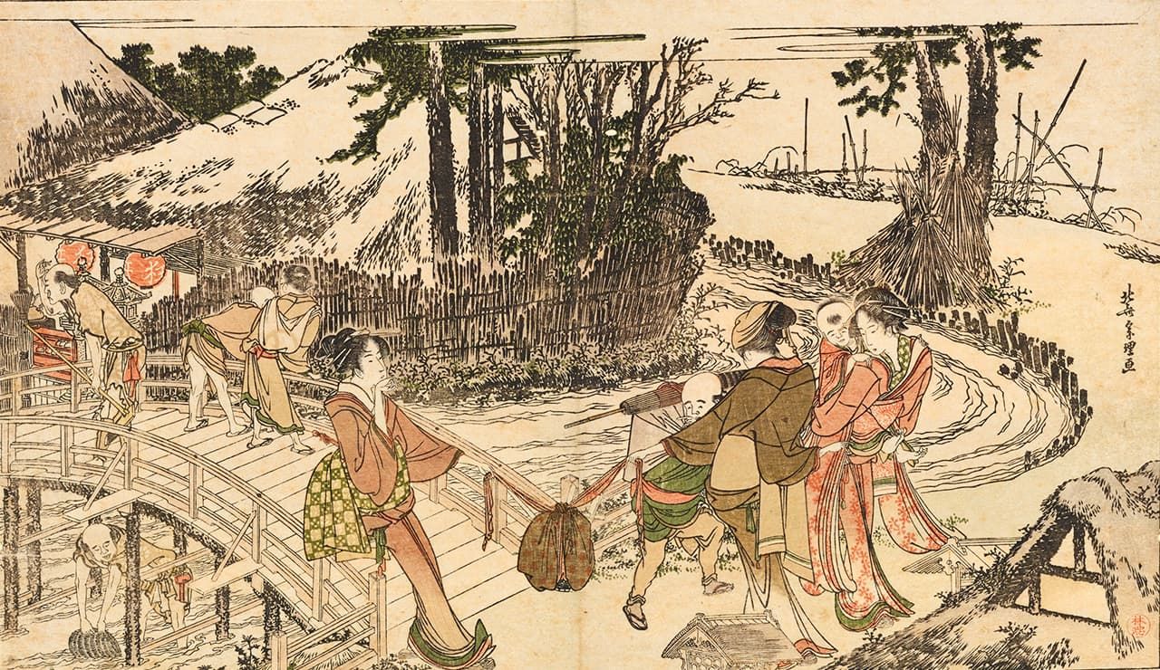 Den’en kōraku (A Trip to the Country) from Otoko tōka (Men’s Stamping Song). (Courtesy Tokyo National Museum/Colbase)