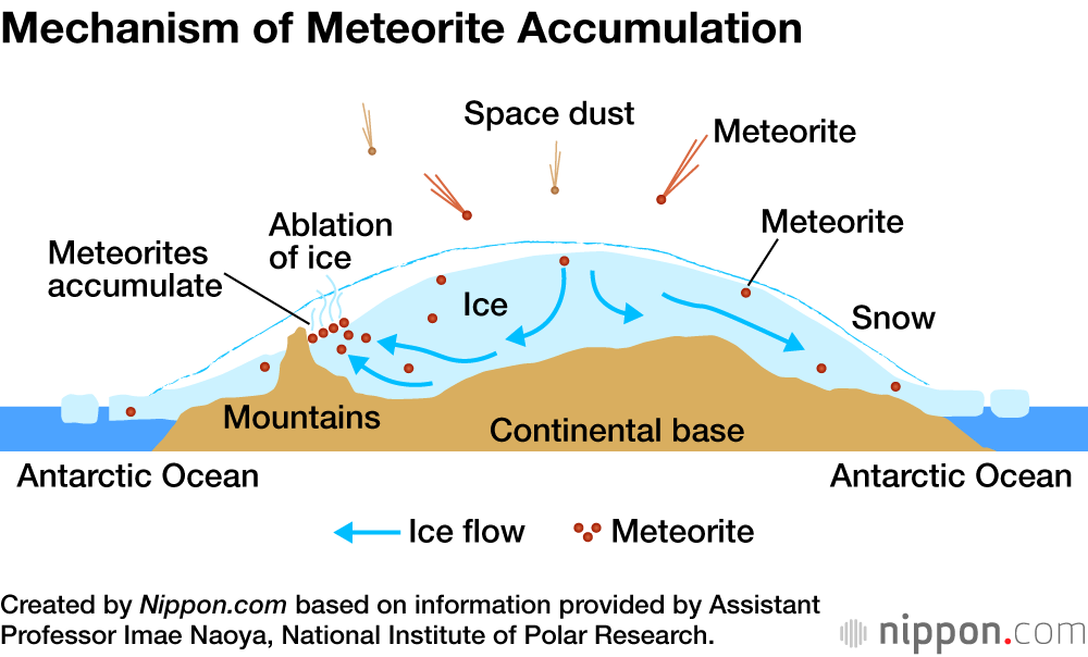 Mechanism of Meteorite Accumulation