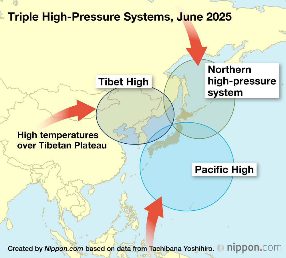 Triple High-Pressure Systems, June 2025