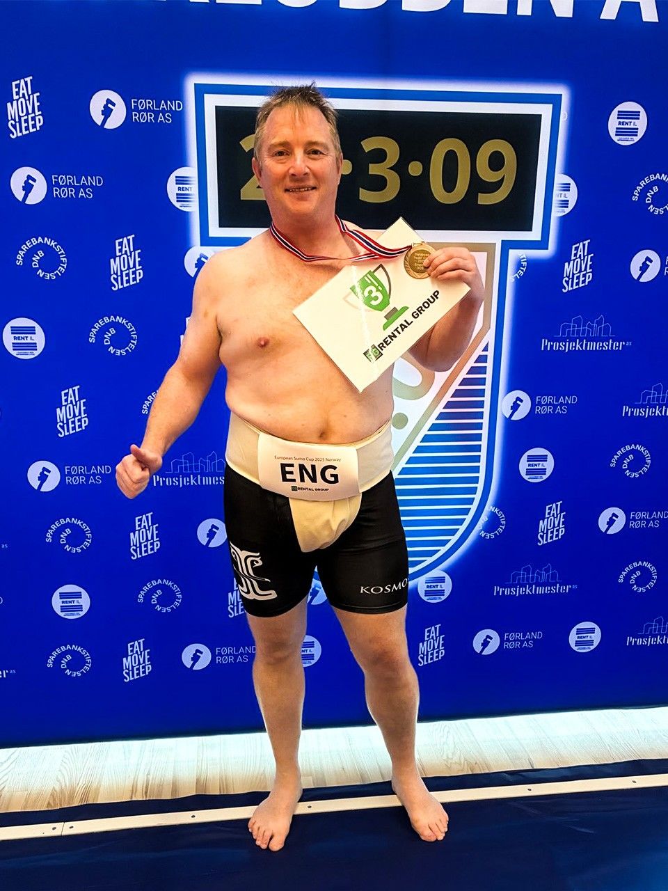 Lance Wicks got bronze at the European Sumō Cup Norway 2025. -92kg Men category. (© Lance Wicks)