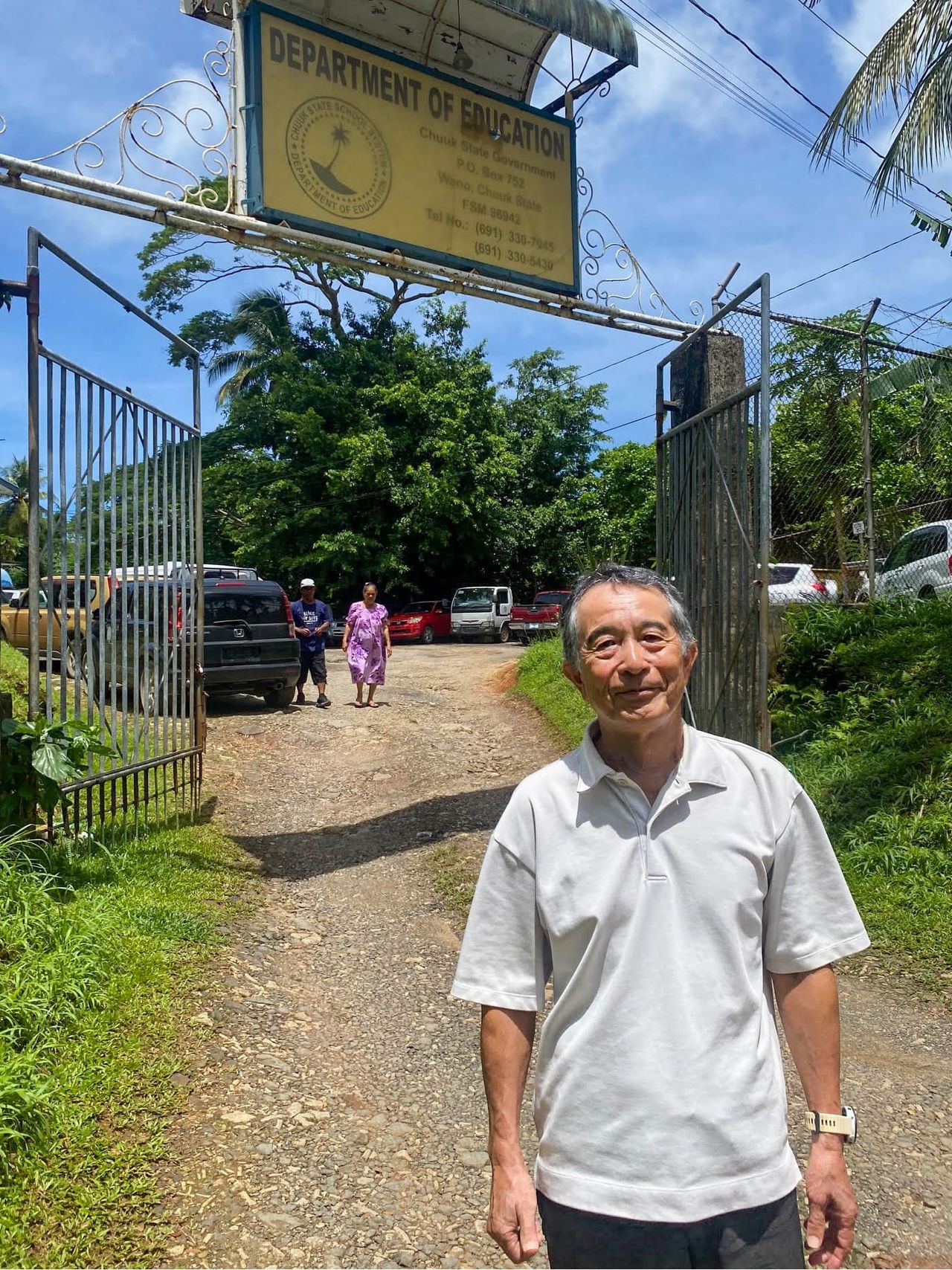 Koike Tsukasa at the Chuuk State Department of Education headquarters. (© Julian Ryall)