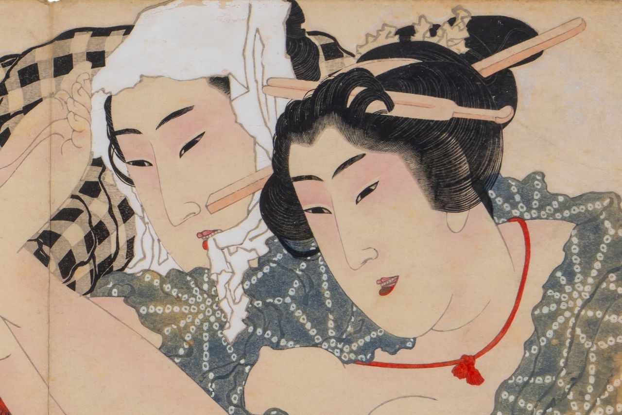 Detail from Katsushika Hokusai’s Nami Chidori (Plovers in the Waves). (Courtesy Fukuda Art Museum)
