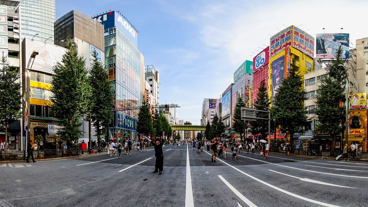 Chūō-dōri is restricted to pedestrian traffic on Sundays. There are still shops in this electronics district that use terms like “radio” and “wireless” in their names.
