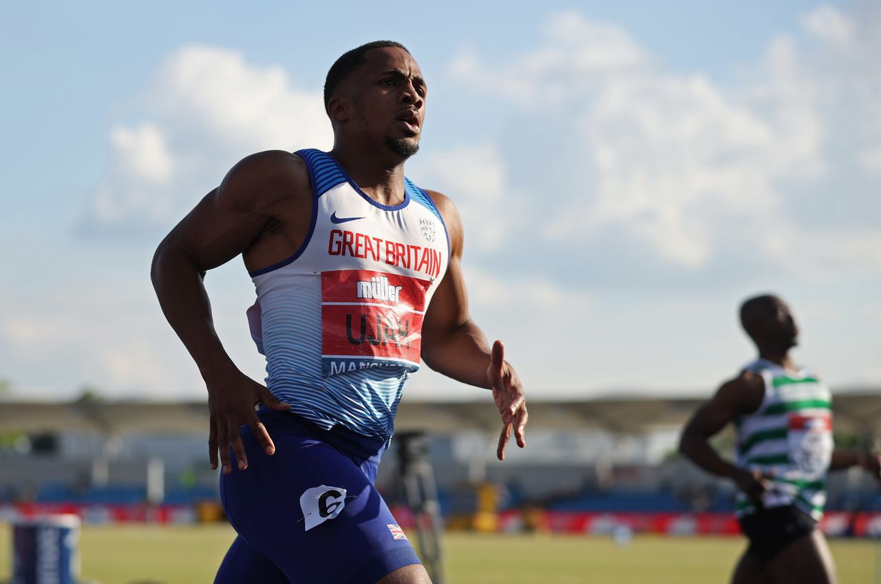 FILE PHOTO: Athletics - British Athletics Championships - Manchester Regional Arena, Manchester, Britain - June 26, 2021 Britain’s Chijindu Ujah after winning the men