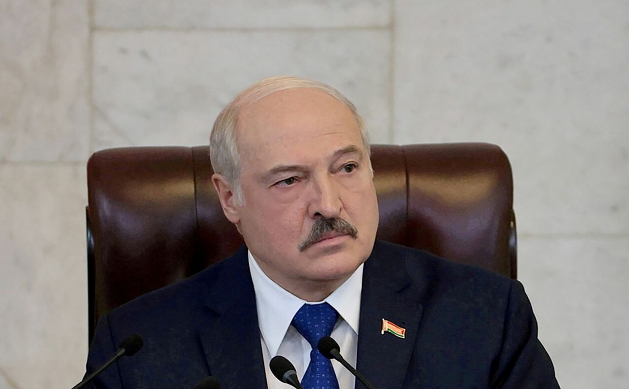 FILE PHOTO: Belarusian President Alexander Lukashenko delivers a speech in Minsk, Belarus May 26, 2021. Press Service of the President of the Republic of Belarus/Handout via REUTERS
