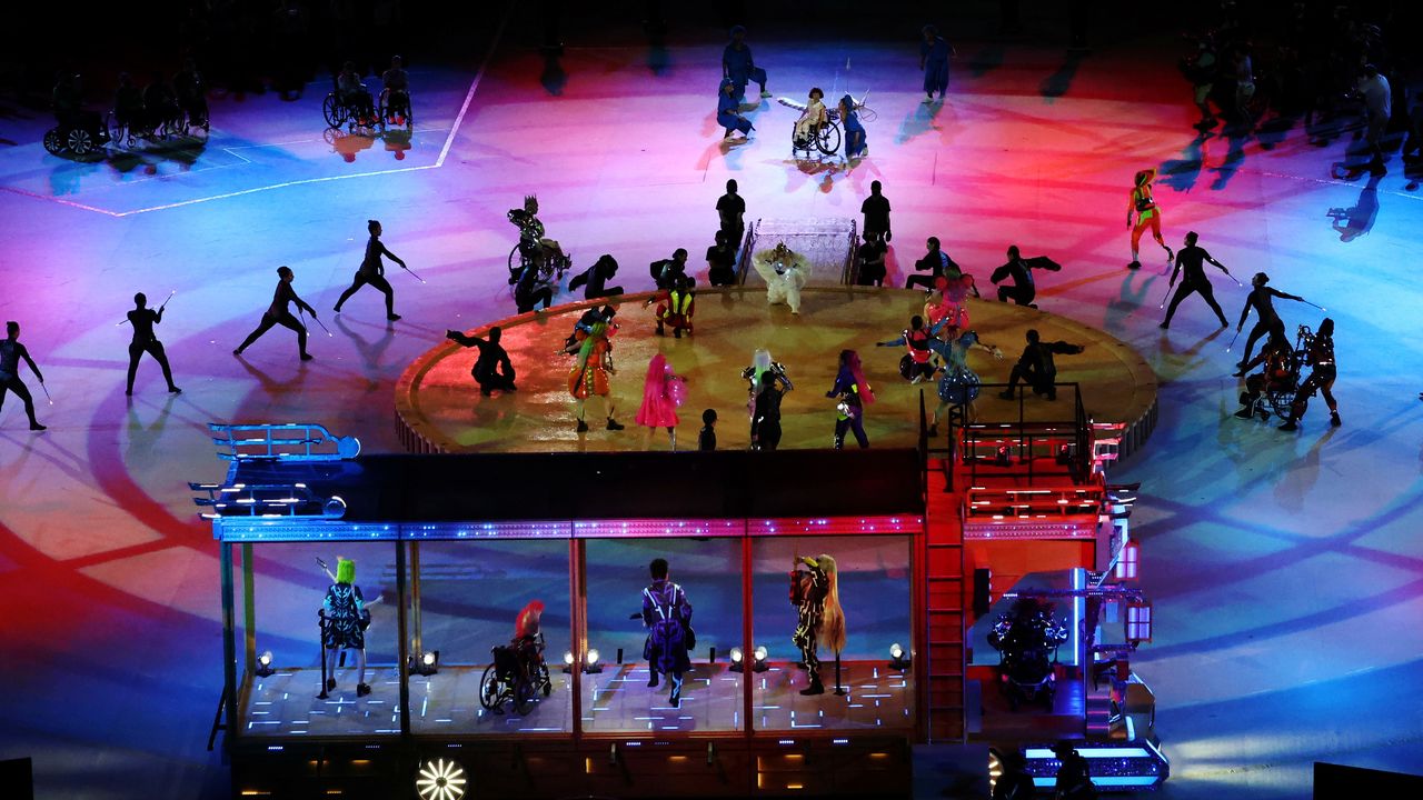 Tokyo 2020 Paralympic Games - The Tokyo 2020 Paralympic Games Opening Ceremony - Olympic Stadium, Tokyo, Japan - August 24, 2021. Performers during the opening ceremony REUTERS/Bernadett Szabo