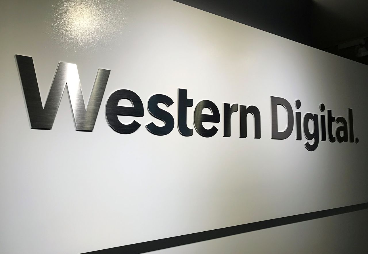 FILE PHOTO: The logo of Western Digital Corporation is displayed at the company