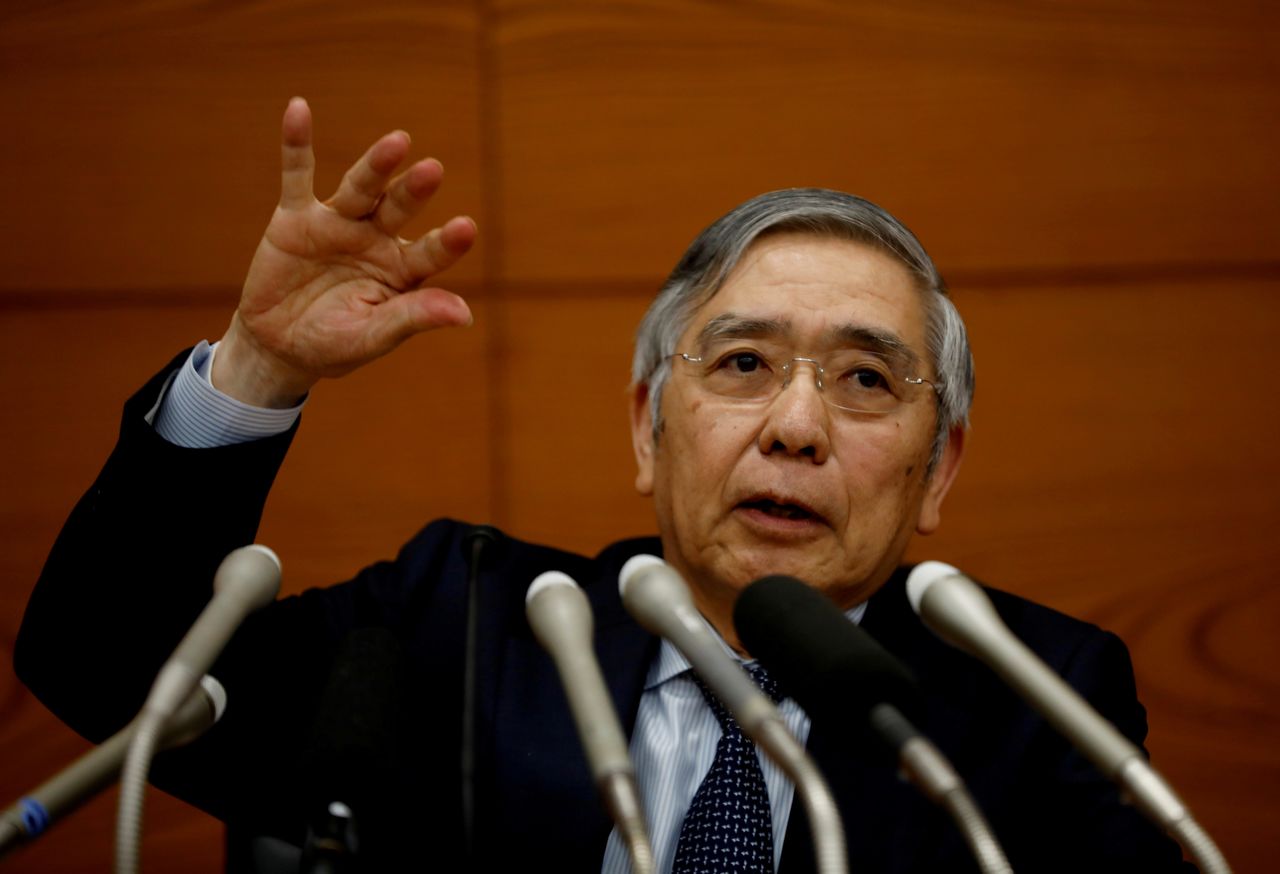 FILE PHOTO: Bank of Japan Governor Haruhiko Kuroda speaks at a news conference in Tokyo, Japan, December 19, 2019. REUTERS/Kim Kyung-Hoon/File Photo