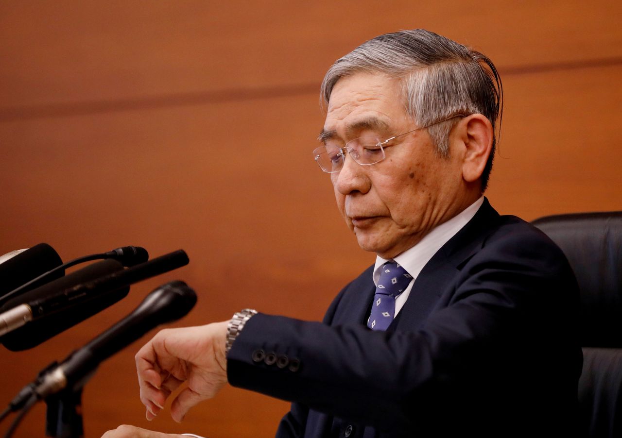 FILE PHOTO: Bank of Japan Governor Haruhiko Kuroda attends a news conference in Tokyo, Japan, January 21, 2020. REUTERS/Kim Kyung-Hoon/File Photo