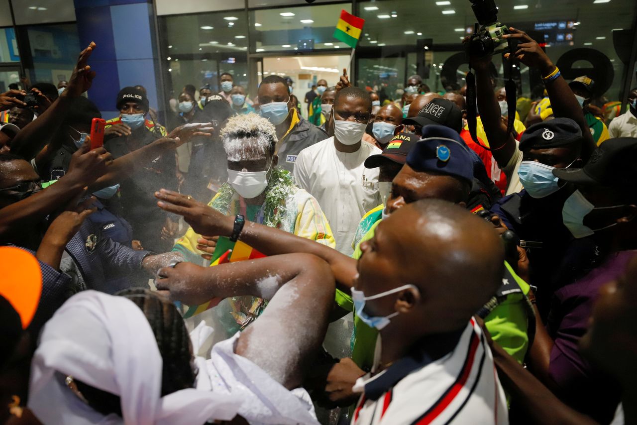 FILE PHOTO: Supporters welcome Ghana
