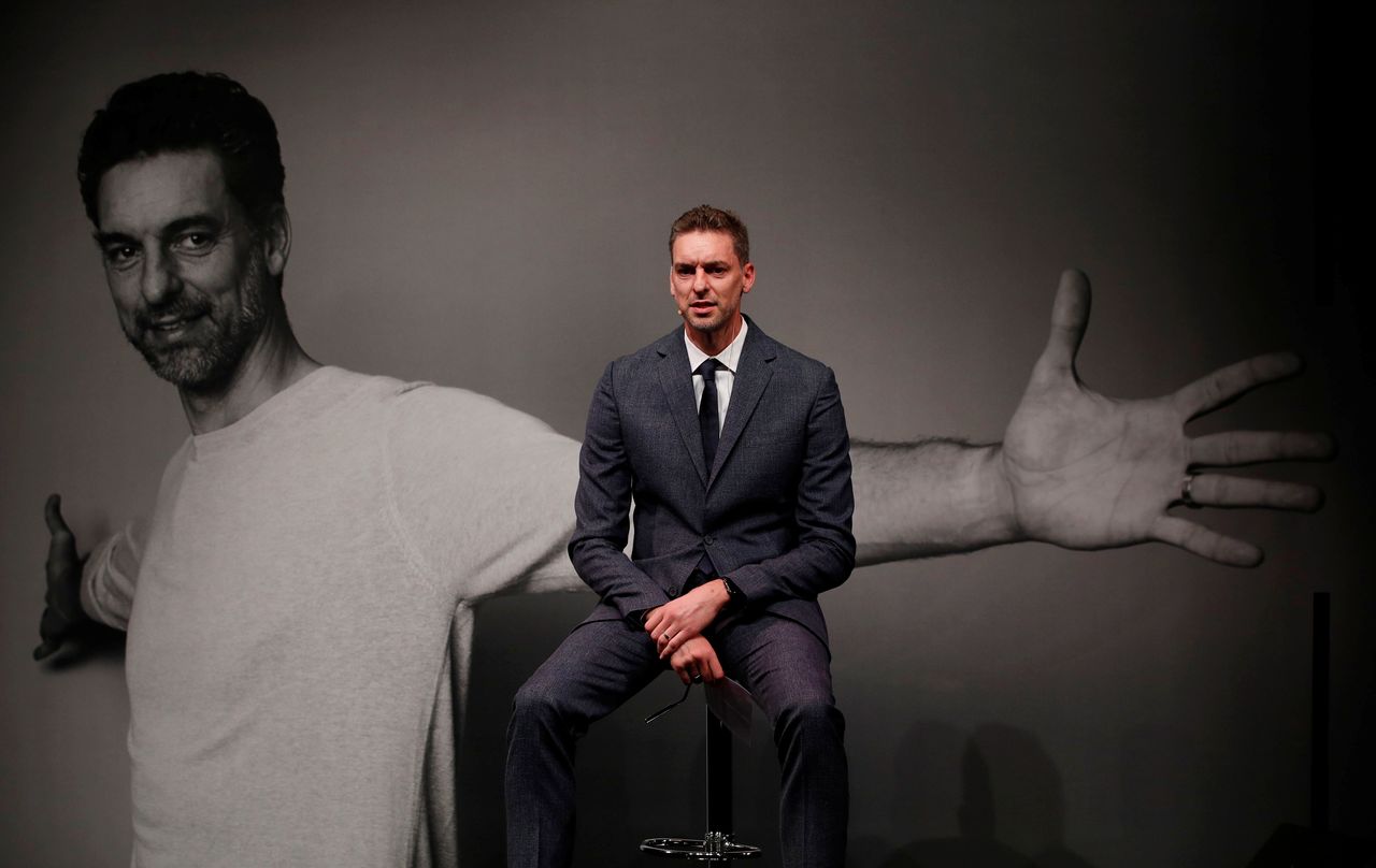 Soccer Football - Pau Gasol Press Conference - Theatre Liceu, Barcelona, Spain - October 5, 2021 Pau Gasol during the press conference REUTERS/Albert Gea