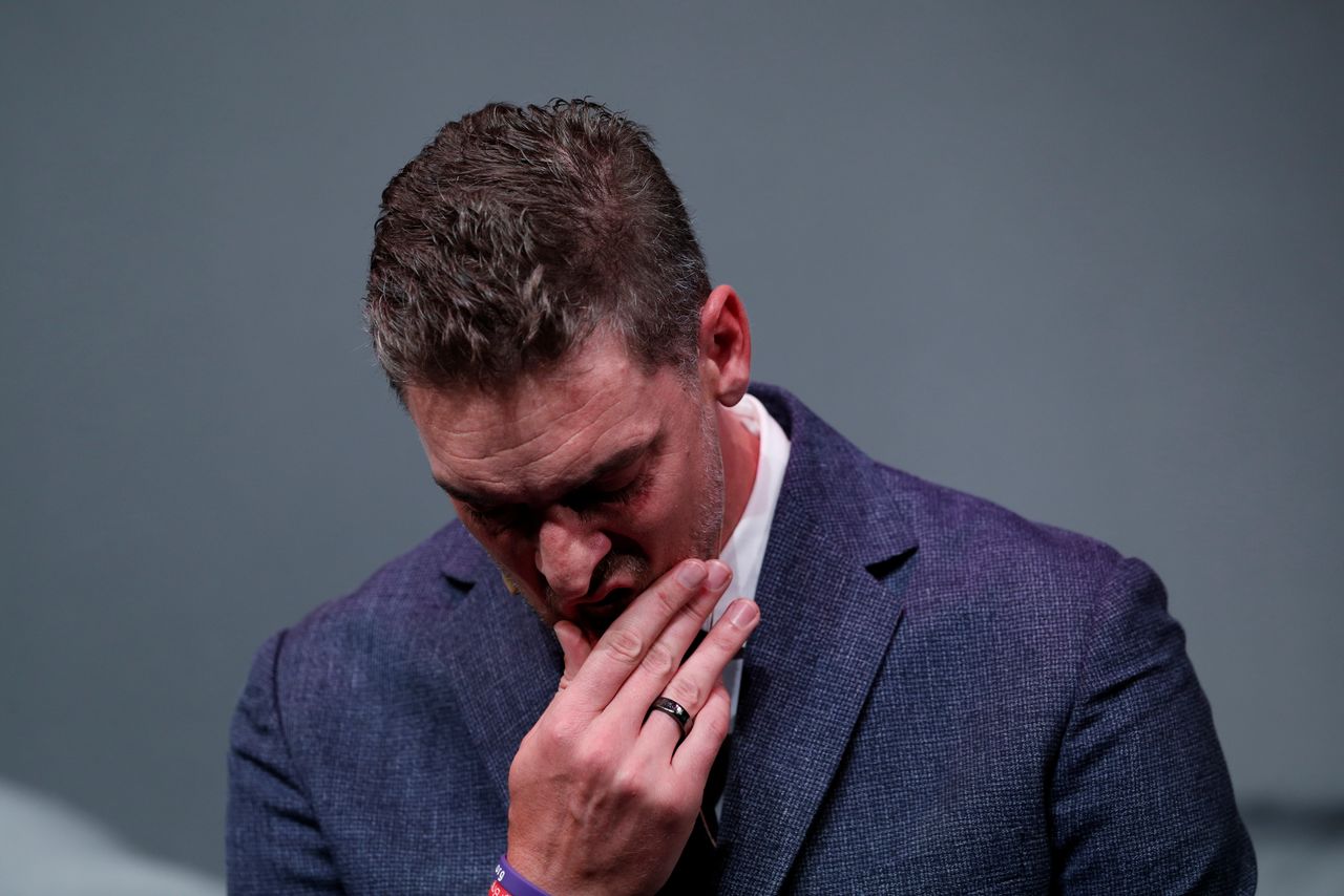 Soccer Football - Pau Gasol Press Conference - Theatre Liceu, Barcelona, Spain - October 5, 2021 Pau Gasol during the press conference REUTERS/Albert Gea