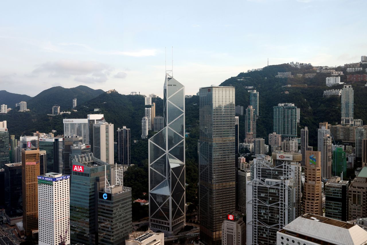 FILE PHOTO: A general view showing the Central Business District, in Hong Kong, China, September 15, 2021. REUTERS/Tyrone Siu