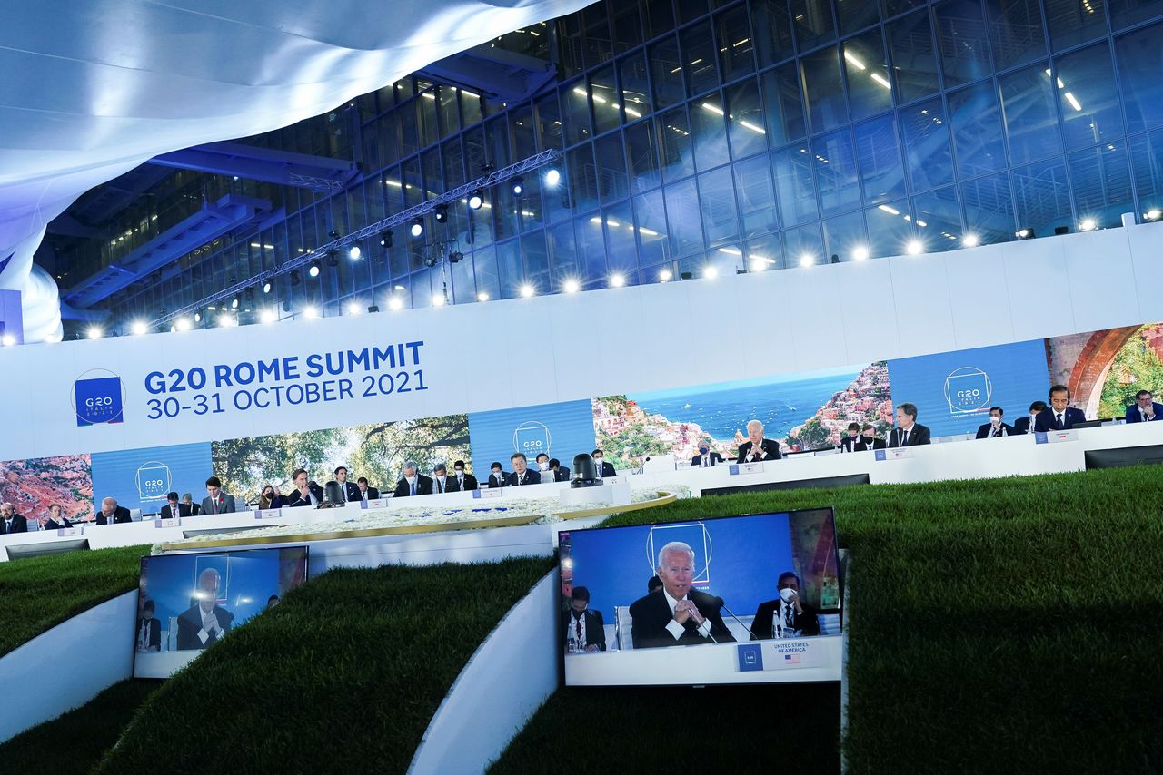 U.S. President Joe Biden speaks during an event on global supply chain resilience through the coronavirus disease (COVID-19) pandemic and recovery, on the sidelines of the G20 leaders