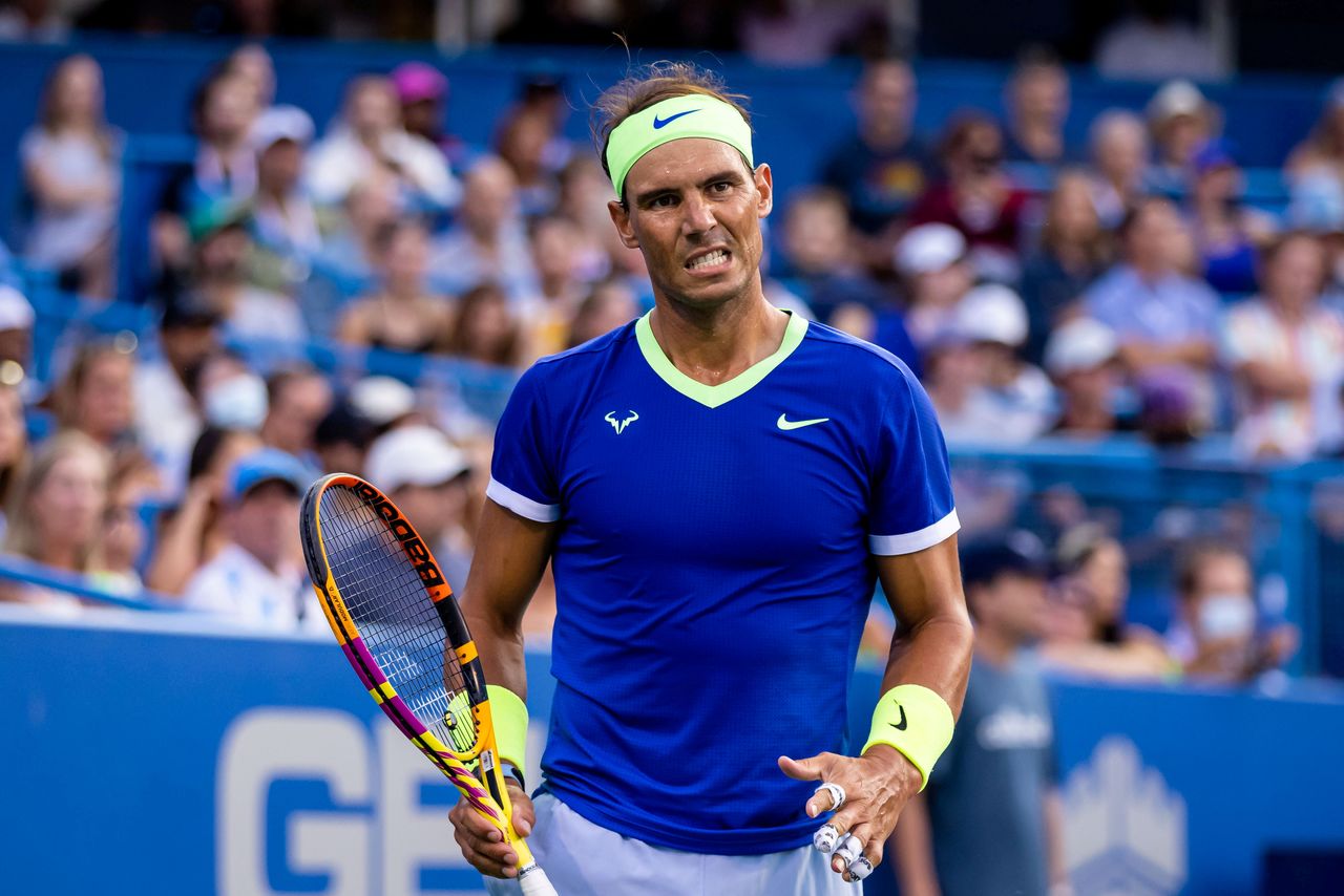 FILE PHOTO: Aug 4, 2021; Washington, DC, USA; Rafael Nadal of Spain reacts during the Citi Open at Rock Creek Park Tennis Center. Mandatory Credit: Scott Taetsch-USA TODAY Sports