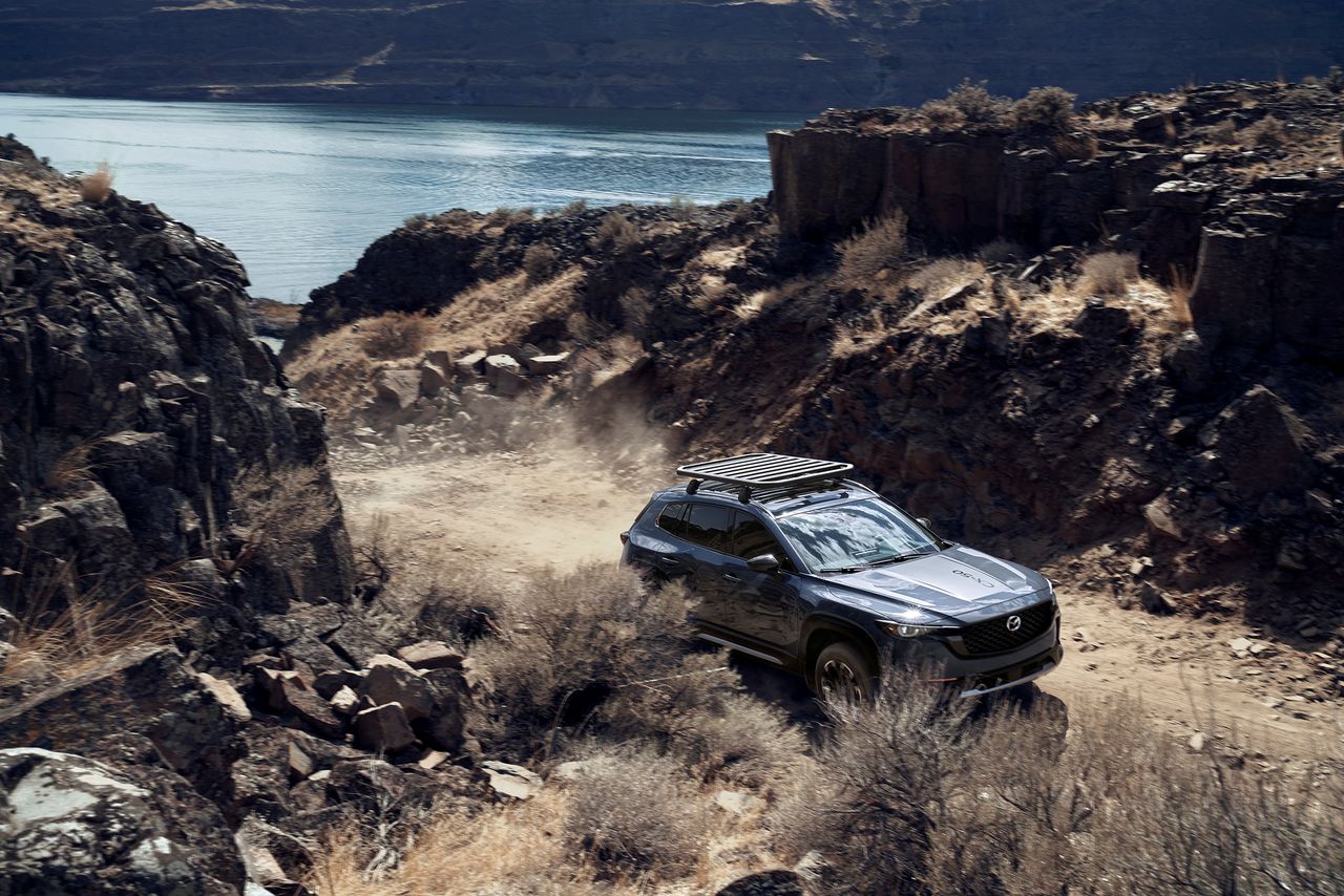 The 2023 Mazda CX-50 SUV is seen at River Gorge on the Columbia River near Ellensburg, Washington, U.S., in an undated promotional photograph provided by Mazda. Mazda/Handout via REUTERS.