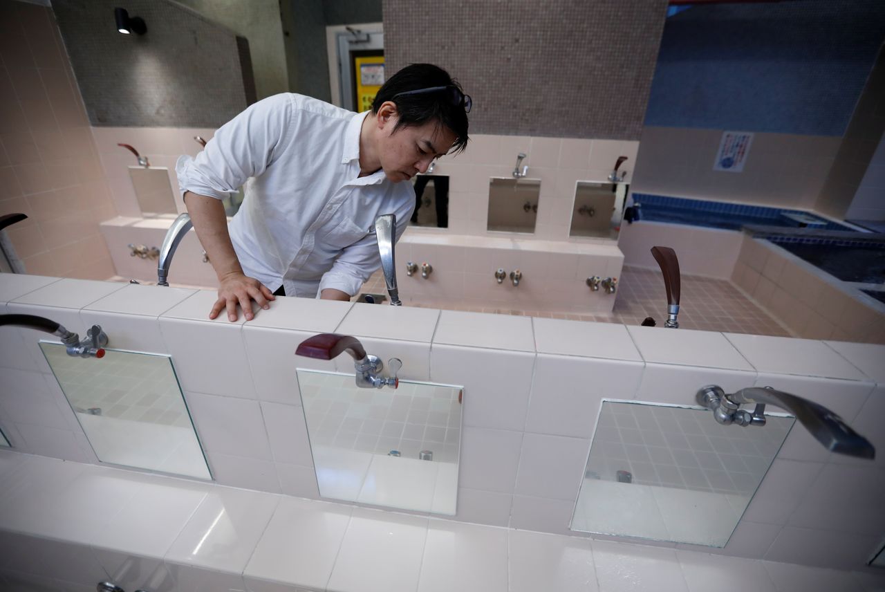 Tokuji Ito (53), the proprietor of Japanese public bathhouse (or sento) 
