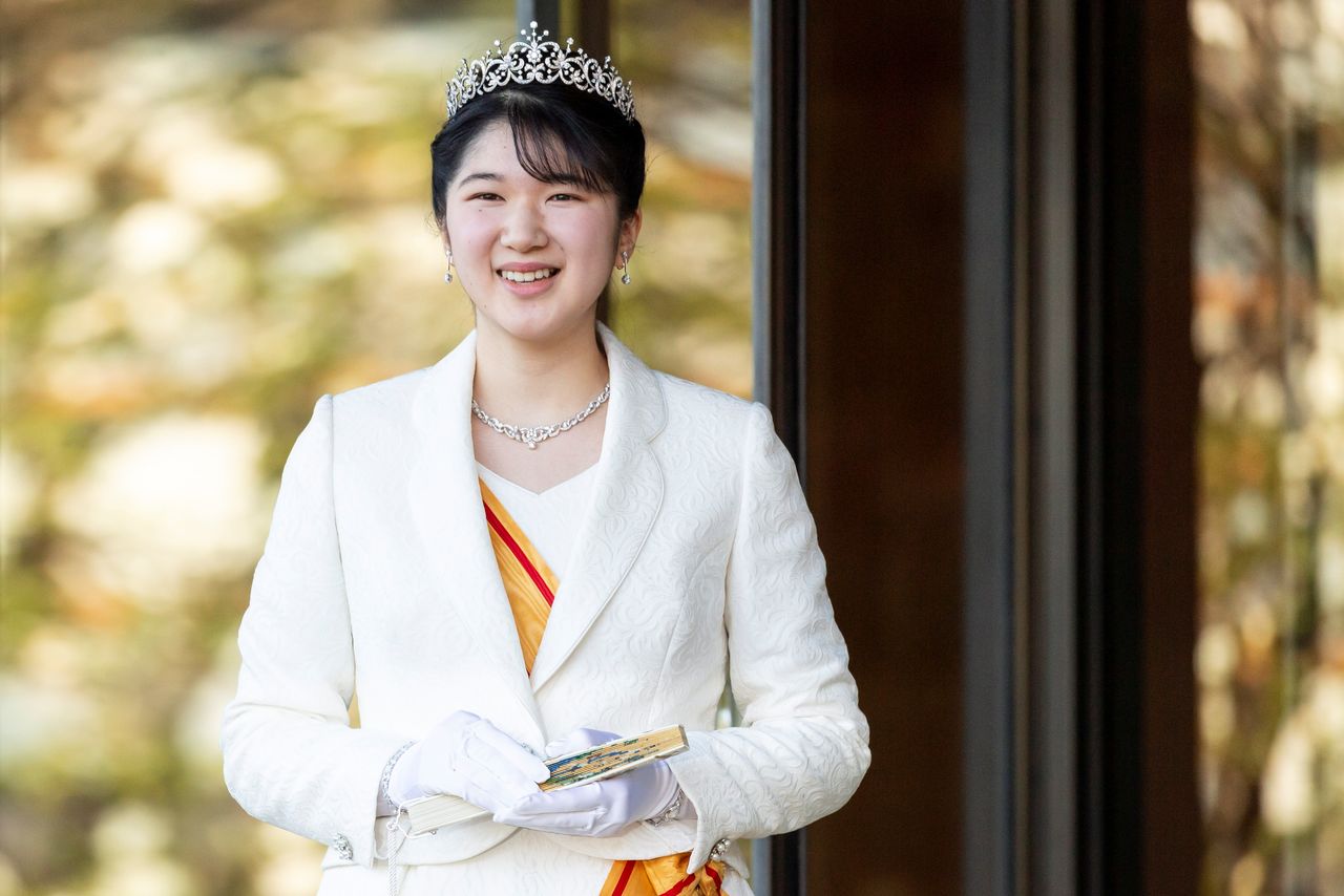 Princess Aiko greets the press on the occasion of her coming-of-age at the Imperial Palace in Tokyo, Japan December 5, 2021. Yuichi Yamazaki/Pool via REUTERS
