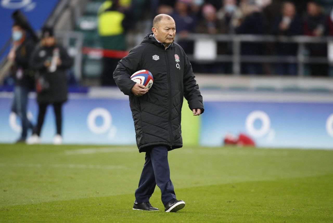 FILE PHOTO: Rugby Union - Autumn International - England v South Africa - Twickenham Stadium, London, Britain - November 20, 2021 England head coach Eddie Jones during the warm up before the match Action Images via Reuters/Paul Childs