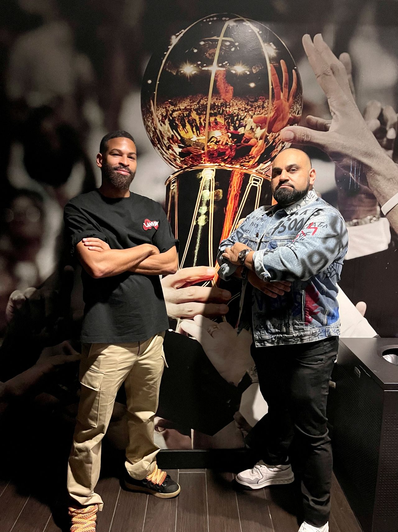 Co-founders of Miami-based cryptocurrency fund Meta4 Capital Nabyl Charania (R) and Brandon Buchanan (L) pose in this undated handout picture obtained by Reuters on December 20, 2021. Meta4/Handout via REUTERS