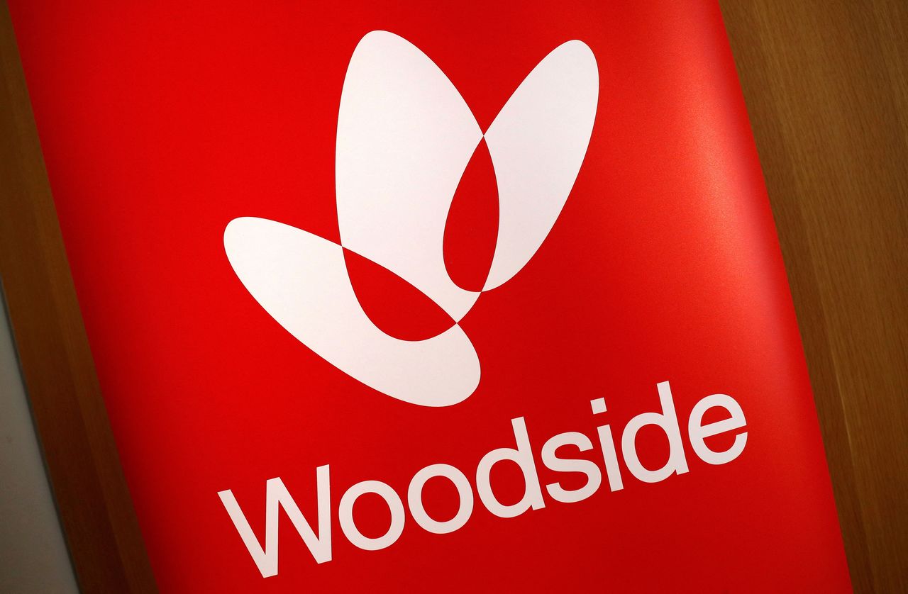 FILE PHOTO: The logo for Woodside Petroleum, Australia