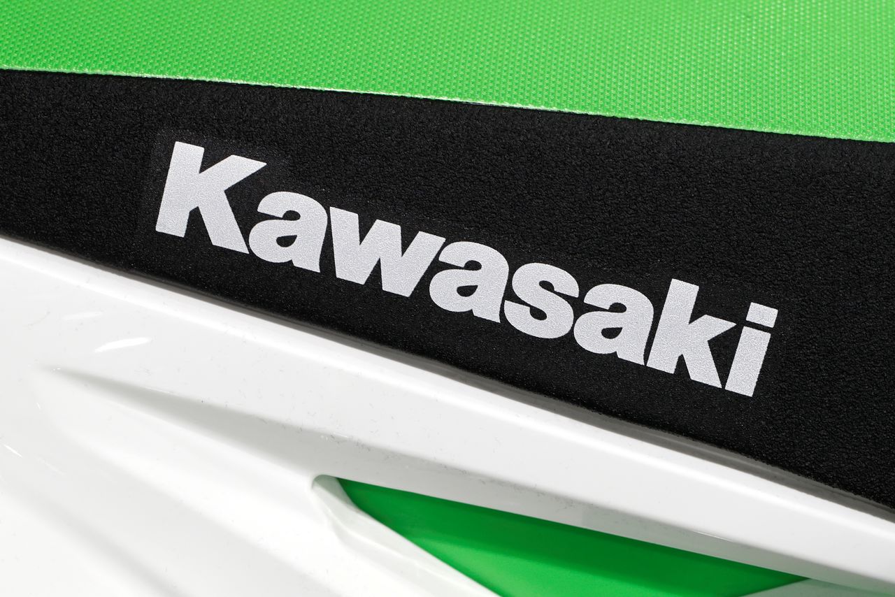 FILE PHOTO: A Kawasaki Heavy Industries Ltd. logo is seen at the Paris auto show in Paris, France, October 4, 2018. REUTERS/Benoit Tessier