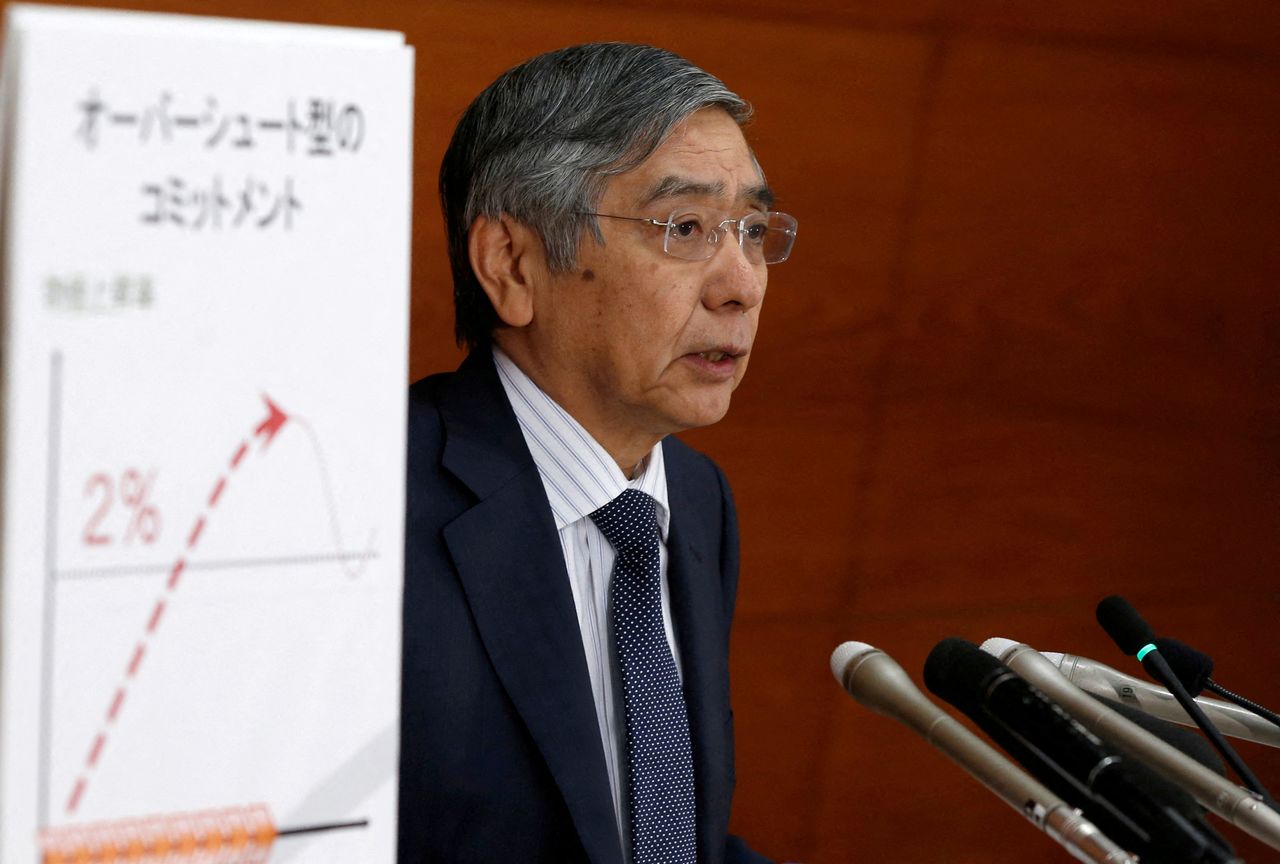 FILE PHOTO: Bank of Japan (BOJ) Governor Haruhiko Kuroda attends a news conference at the BOJ headquarters in Tokyo, Japan, September 21, 2016. REUTERS/Toru Hanai/File Photo