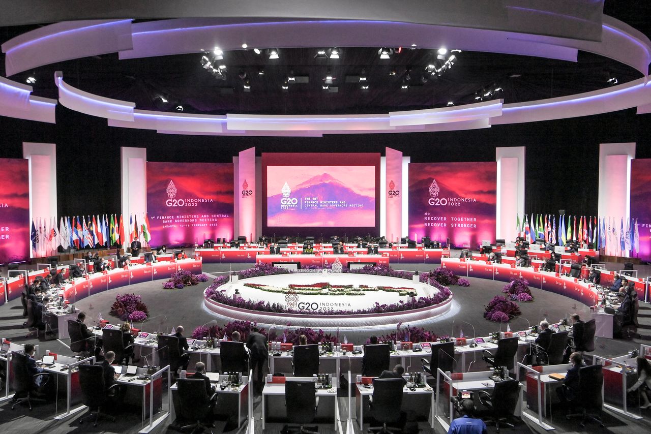 A general view of G20 finance ministers and central bank governors meeting (FMCBG) at Jakarta Convention Center, Jakarta, Indonesia, February 17, 2022. Hafidz Mubarak A/Pool via REUTERS