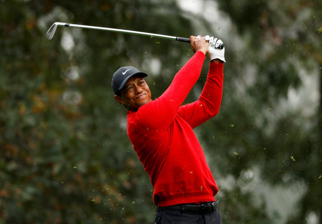 FILE PHOTO: Golf - The Masters - Augusta National Golf Club - Augusta, Georgia, U.S. - November 15, 2020 Tiger Woods of the U.S. on the 4th hole during the final round REUTERS/Mike Segar