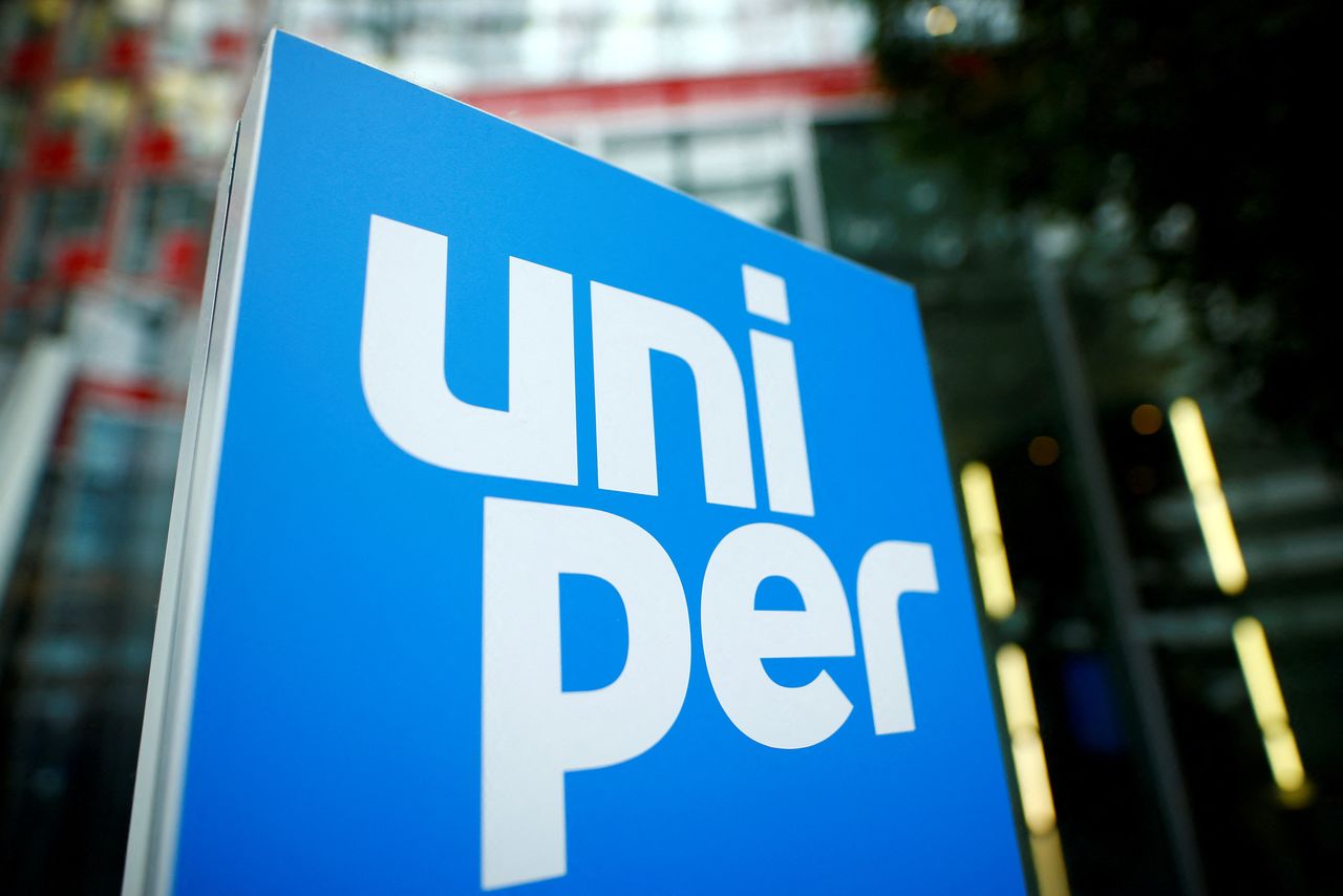 FILE PHOTO: The logo of German energy utility company Uniper SE is pictured in the company
