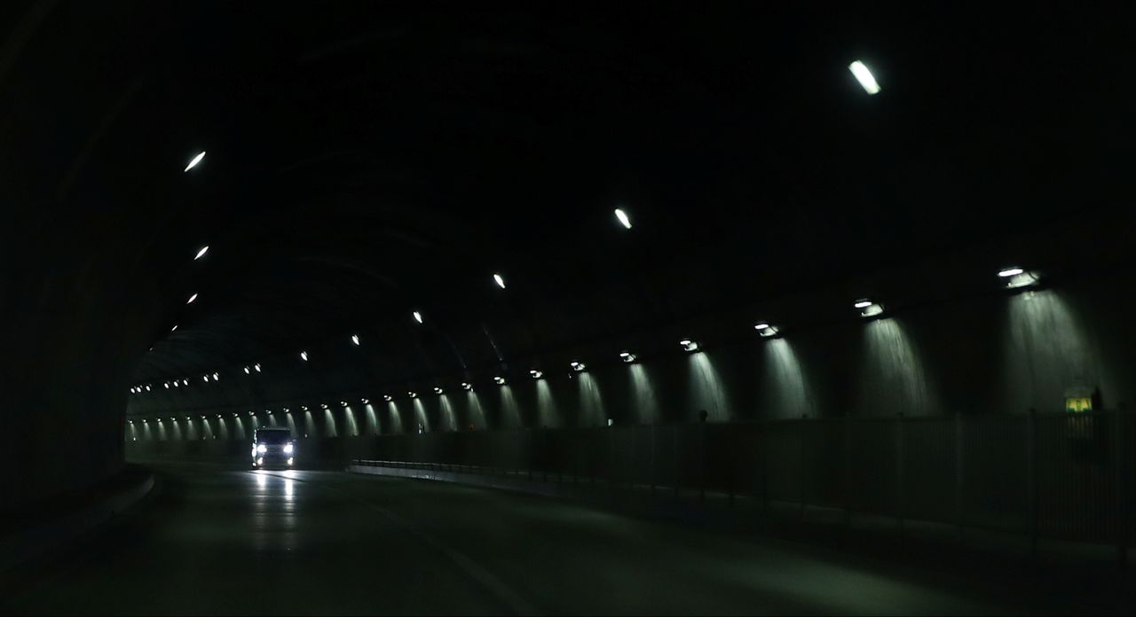 FILE PHOTO: A vehicle travels in an expressway tunnel in Miyako, Japan, September 24, 2019. REUTERS/Peter Cziborra