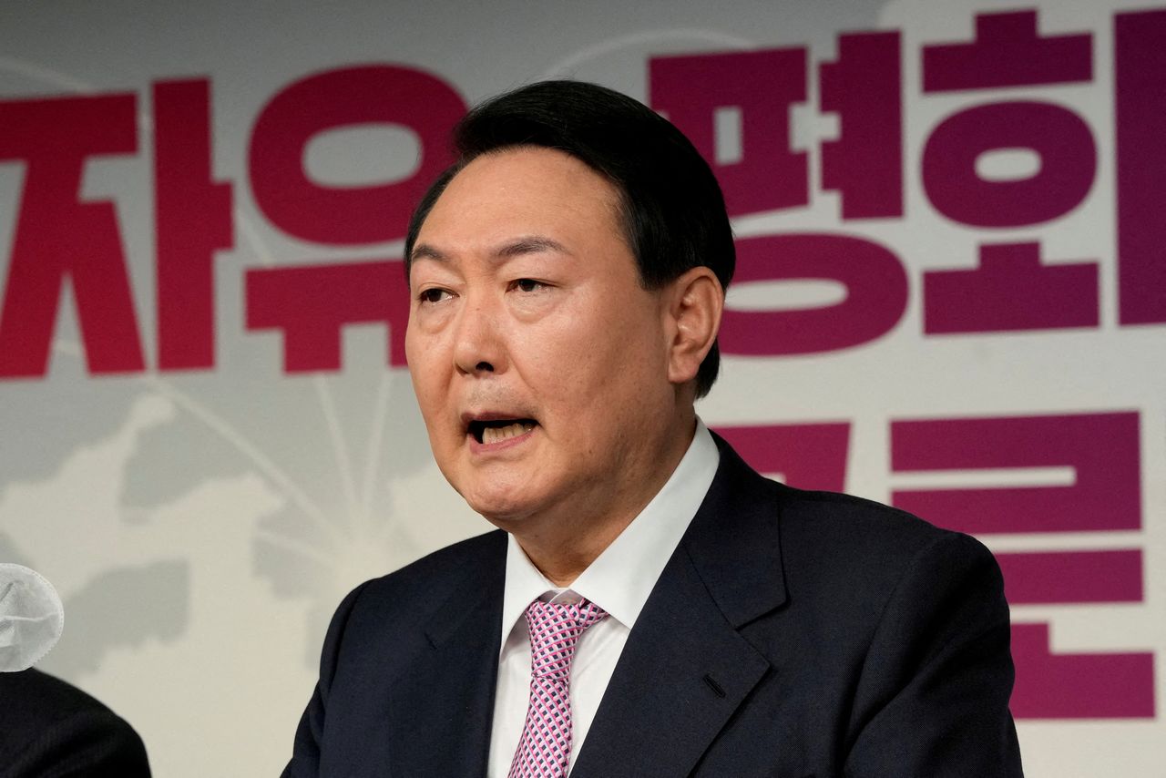 FILE PHOTO: Yoon Suk-yeol, the presidential election candidate of South Korea