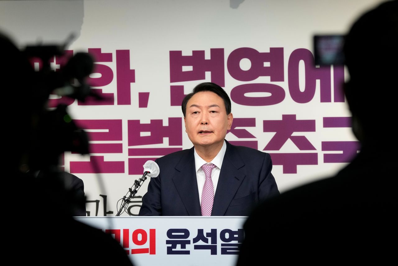 FILE PHOTO: Yoon Suk-yeol, the presidential election candidate of South Korea