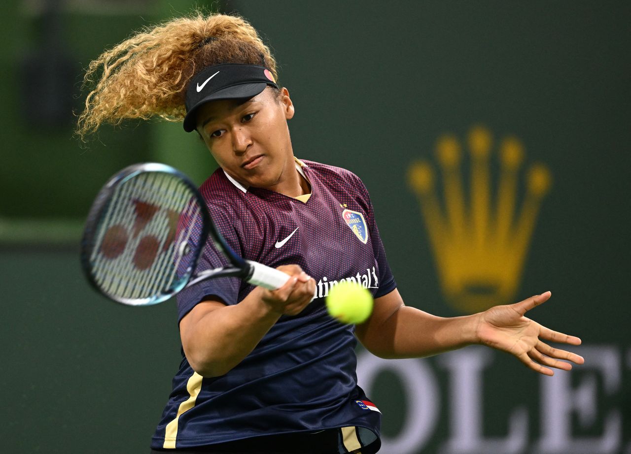 FILE PHOTO: Mar 8, 2022; Indian Wells, CA, USA;  Naomi Osaka (JPN) participates in the Eisenhower Cup, a charity event using the the Tie Break Tens format  at the BNP Paribas Open at Indian Wells Tennis Garden. Mandatory Credit: Jayne Kamin-Oncea-USA TODAY Sports