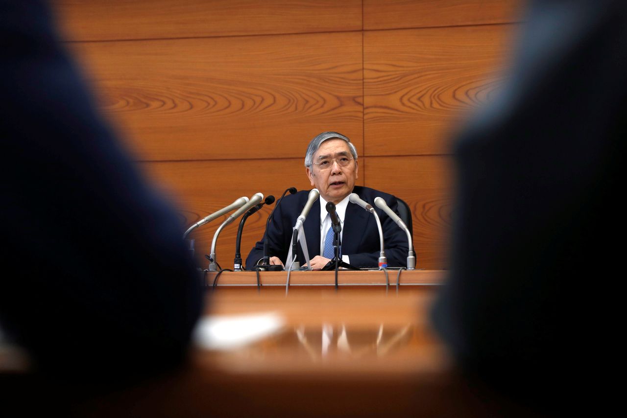 FILE PHOTO: Bank of Japan (BOJ) Governor Haruhiko Kuroda attends a news conference at the BOJ headquarters in Tokyo, Japan June 20, 2019. REUTERS/Kim Kyung-Hoon