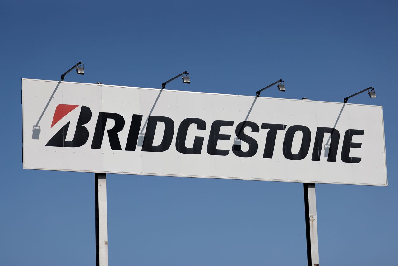 A logo of Bridgestone is seen at the company