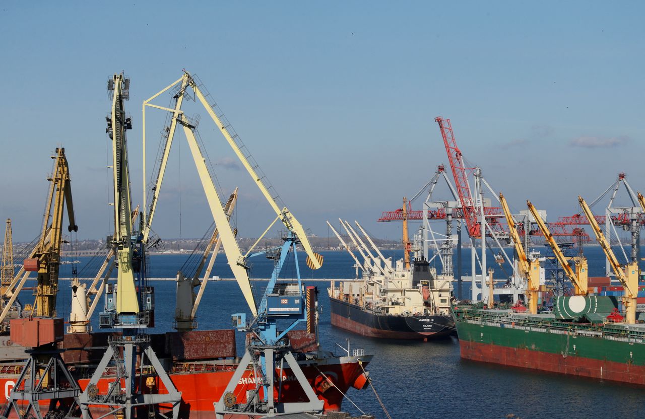 FILE PHOTO: Cargo ships are docked in the Black sea port of ODESSA, Ukraine, November 4, 2016. REUTERS/Valentyn Ogirenko