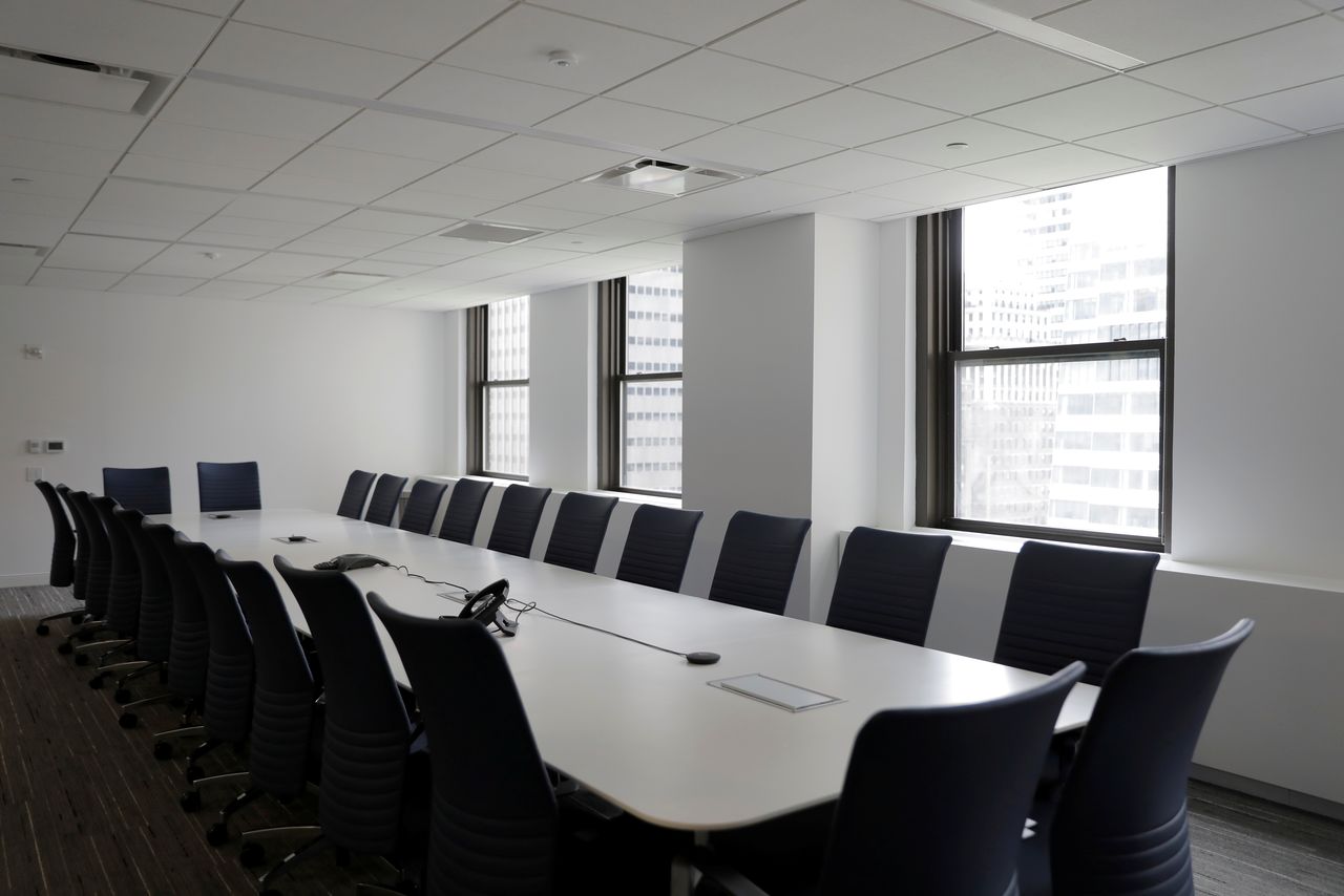 A boardroom is seen in an office building in Manhattan, New York City, New York, U.S., May 24, 2021. REUTERS/Andrew Kelly