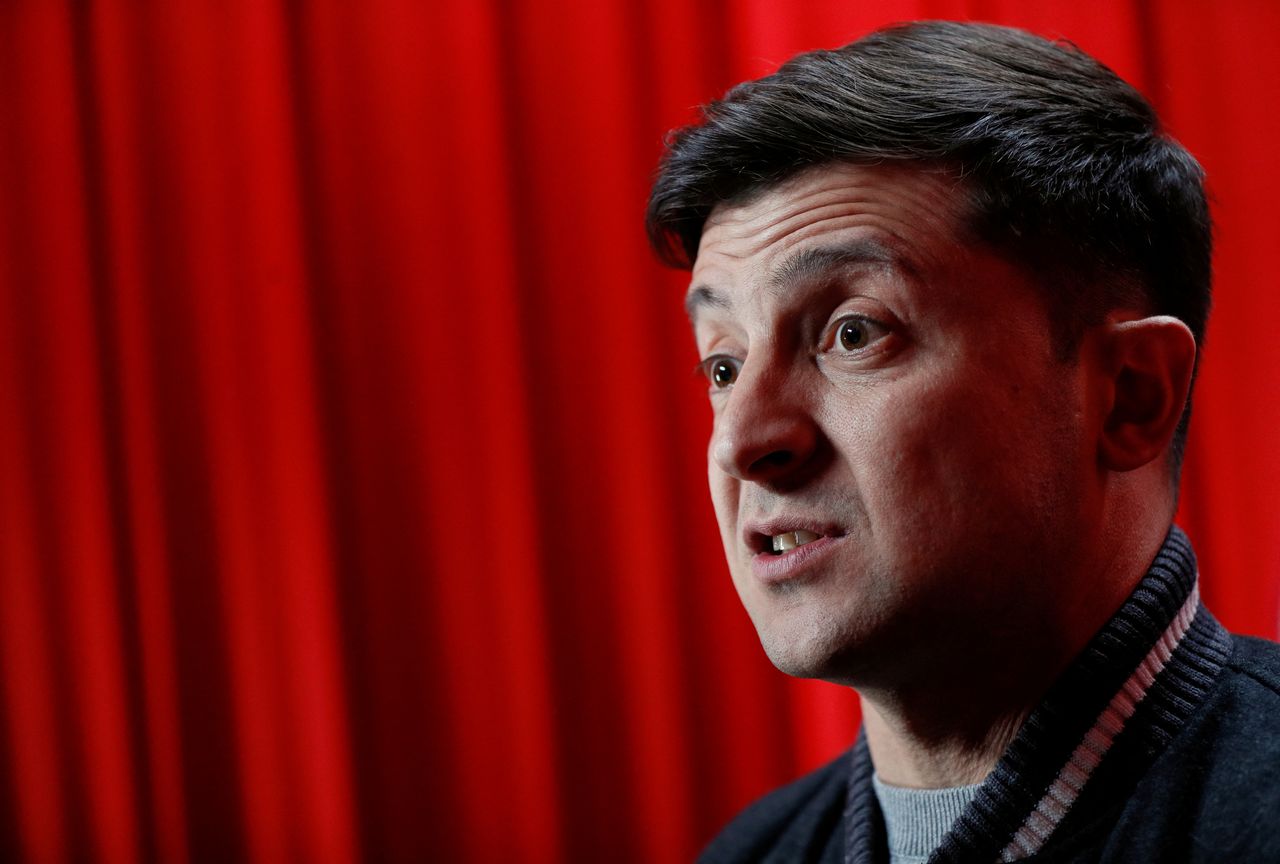 FILE PHOTO: Volodymyr Zelenskiy, Ukrainian actor and candidate in the upcoming presidential election, speaks during an interview with Reuters at a concert hall in Kiev, Ukraine February 22, 2019. REUTERS/Valentyn Ogirenko/File Photo